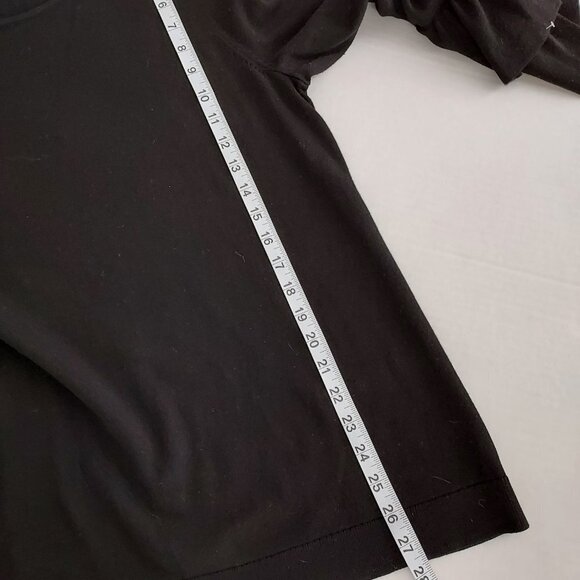 Talbots Double Flounce Sleeve Black Sweater - Picture 2 of 9